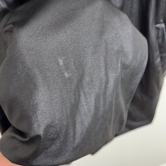 ZARA Black Faux Leather short sleeve Jacket Sz L - Picture 7 of 7